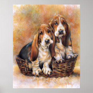 Basset Hounds Poster