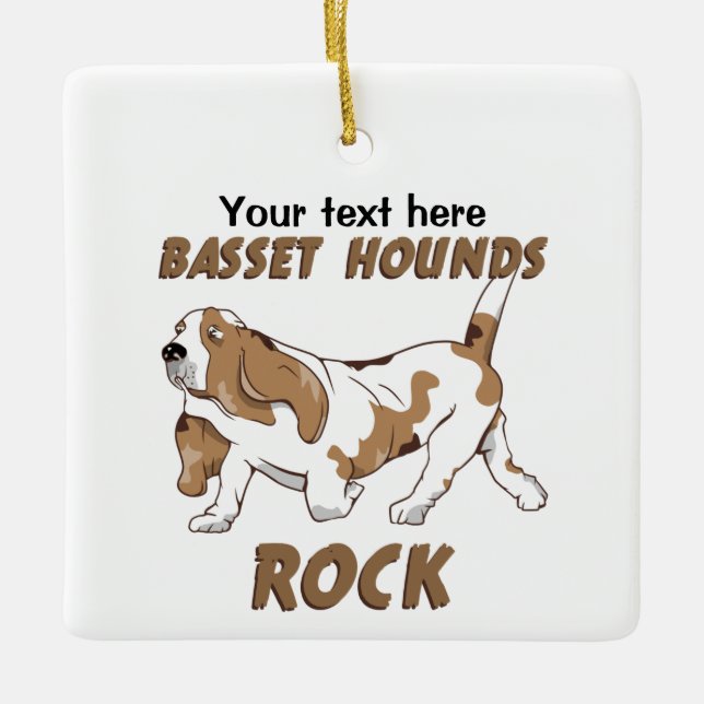 BassET HOUNDS ROCK ALL Keramikornament (Vorderseite)
