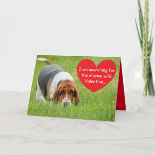 Basset-Hund auf lustige Valentintagskarte Feiertagskarte