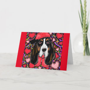 Basset‑Hund Feiertagskarte