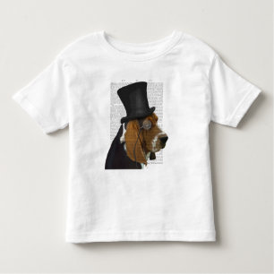 Basset-Hund, Festhund und Hut Kleinkind T-shirt