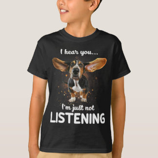 Basset-Hund höre ich, dass du kein Design hörst T-Shirt