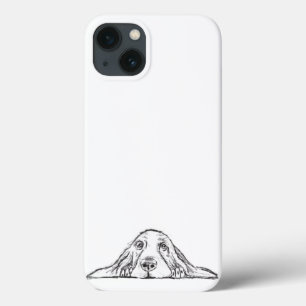 Basset-Hund Schwarz-weißen einfache Hundeaugen   Case-Mate iPhone Hülle