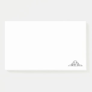 Basset-Hund Schwarz-weißen einfache Hundeaugen  Post-it Klebezettel