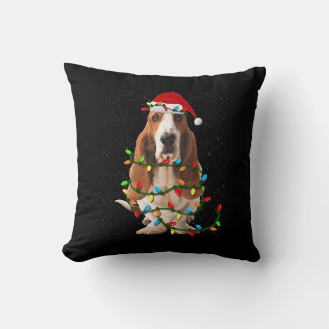 Basset-Hund Weihnachten lustige Basset-Hund-Liebe Kissen (Vorderseite)