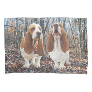 Basset im Holz-Basset Hound-Kissen-Fall Kissenbezug