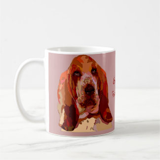 Basset-Jagdhund-Tasse in den hellen Farben Kaffeetasse