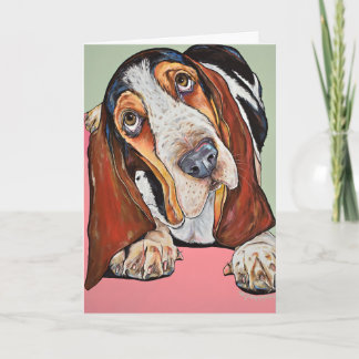 Basset-Jagdhundgrußkarte Karte