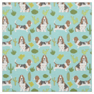 Basset-Kakteen-Gewebe - Hundegewebe für Quilt Stoff