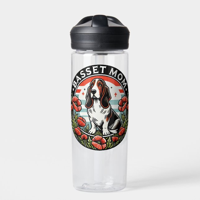 Basset-Mama Trinkflasche (Vorderseite)