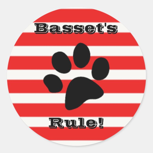 Basset-Regelaufkleber Runder Aufkleber (Vorderseite)