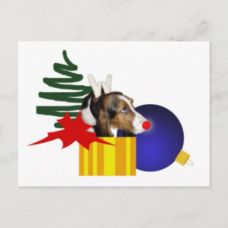 Basset-Reindeer-Postkarte Postkarte