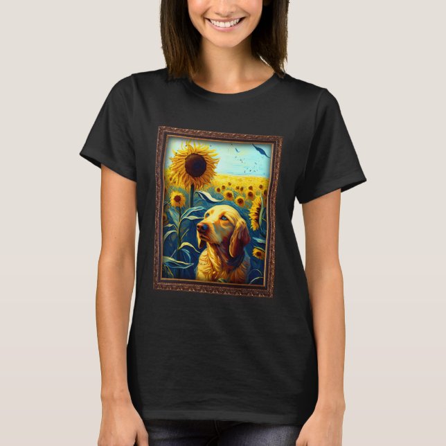 Basset Retriever Painting Sunflower Flower Mom Wom T-Shirt (Vorderseite)