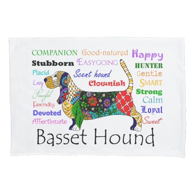 Basset Tracks Pillowcase Kissenbezug (Vorderseite)
