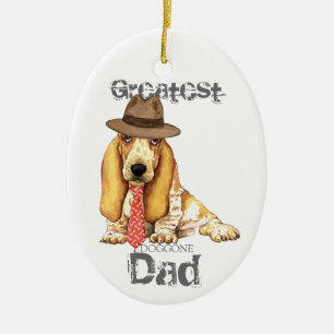 Basset Vater Keramik Ornament