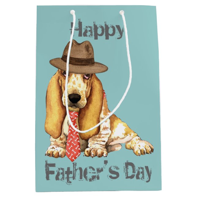 Basset-Vater Mittlere Geschenktüte (Vorderseite)