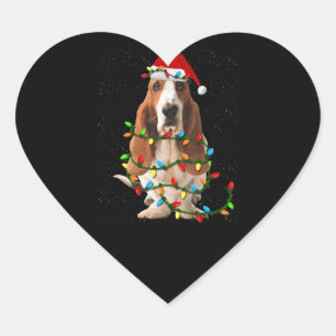 Basset-Weihnachten lustige Basset-Hund-Liebe Herz-Aufkleber