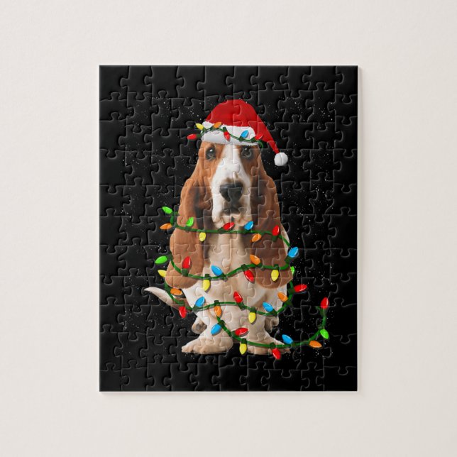 Basset-Weihnachten lustige Basset-Hund-Liebe Puzzle (Vertikal)
