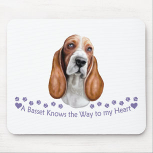 Basset weiß den Weg zu meinem Herzen Mousepad