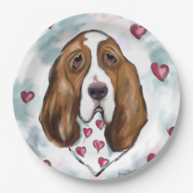 BASSETHOUND PAPPTELLER (Vorderseite)