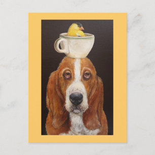 Bassett Balancing Act Postcard Postkarte