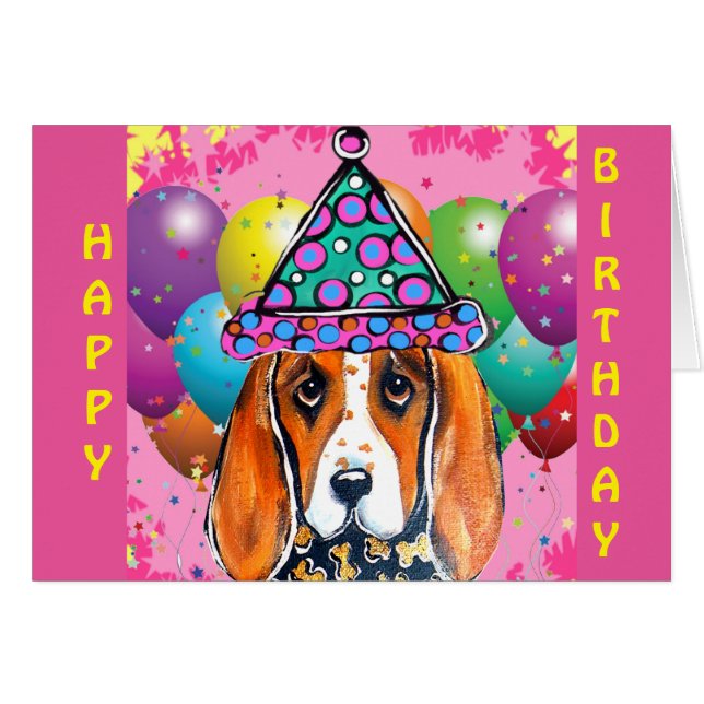 Bassett Hound Party Dog (Vorderseite (Horizontal))