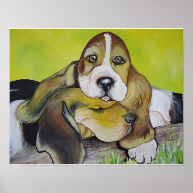 Bassett Hound Pups Poster (Vorne)