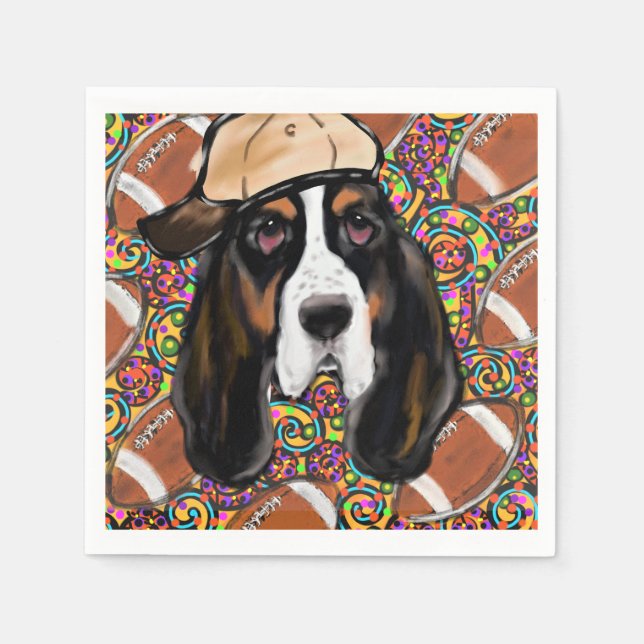 Bassett Hound Serviette (Vorderseite)