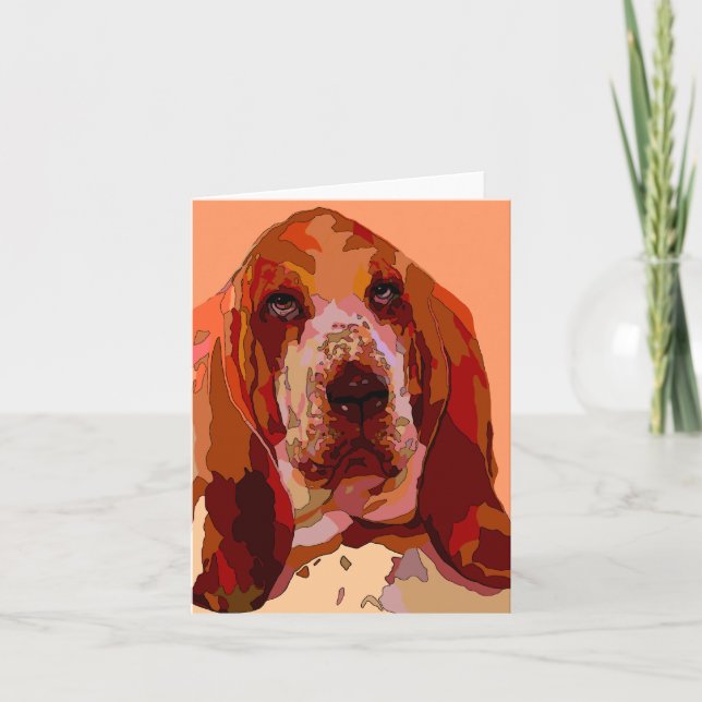 Bassett in hellen Farben Grußkarten Karte (Vorderseite)