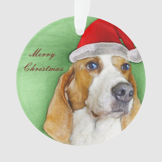 Bassetweihnachtsverzierung Ornament (Vorderseite)