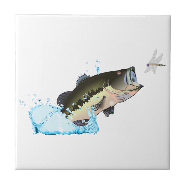 Bassfisch nach Dragonfly Fliese (Vorderseite)