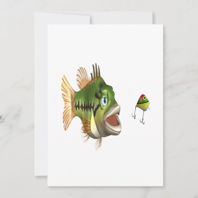 Bassfischerei Einladung (Vorderseite)