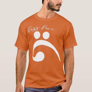 Bassgesicht lustiger Bassschlüssel Gitarre Saiteni T-Shirt