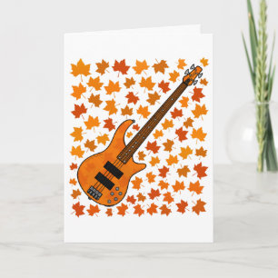 Bassgitarre Herbst Herbstbassist Musiker Karte