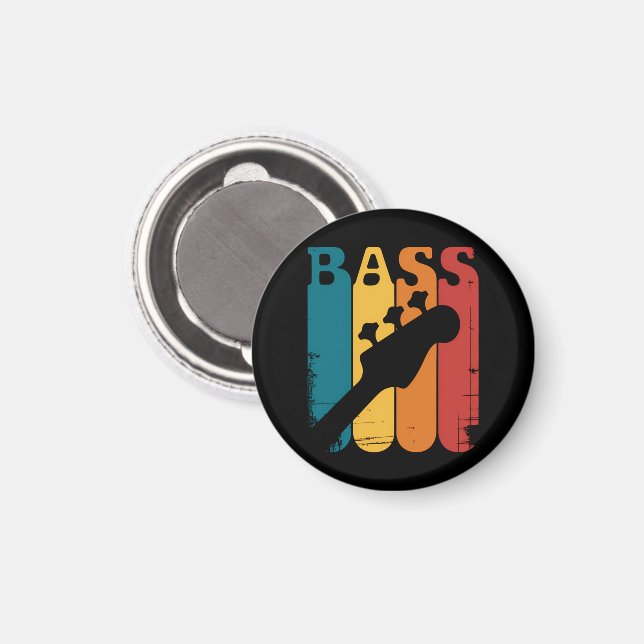 Bassgitarre Magnet (Vorderseite/Rückseite)