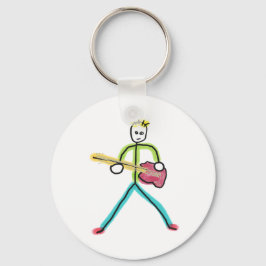 Bassgitarre Stickman Schlüsselanhänger