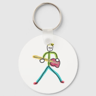 Bassgitarre Stickman Schlüsselanhänger