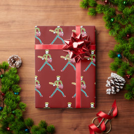 Bassgitarre-Strichmännchen Geschenkpapier