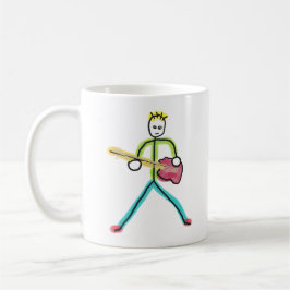 Bassgitarre-Strichmännchen Kaffeetasse