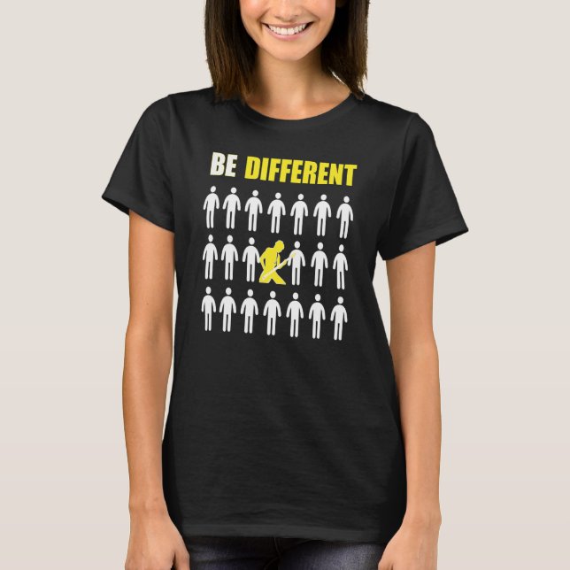 Bassgitarrist Sei anders Inspiration T-Shirt (Vorderseite)