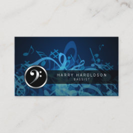 Bassist Bass Clef Bold Icon Business Card Visitenkarte