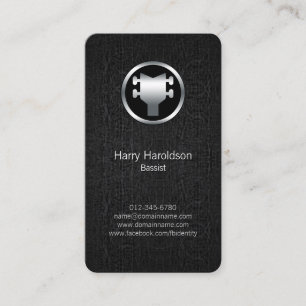Bassist Bass Headstock Black Grunge Business Card Visitenkarte
