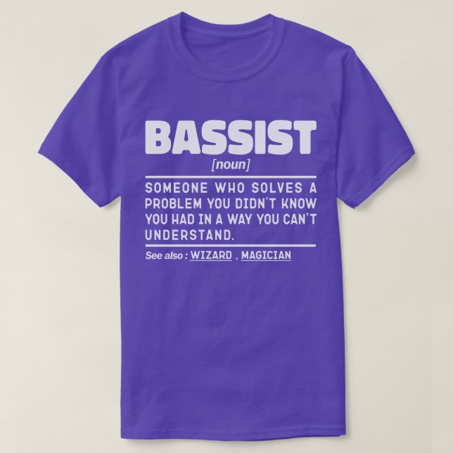 Bassist Noun Definition Bass Guitar Player Cool T-Shirt (Design vorne)