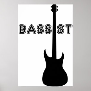 Bassist Silhouette Poster