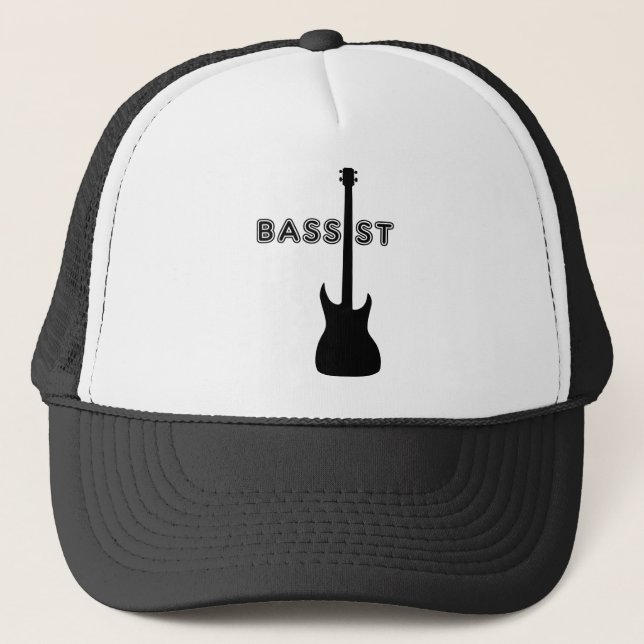 Bassist Silhouette Truckerkappe (Vorderseite)