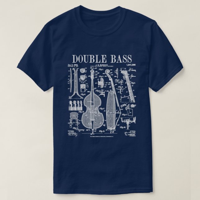 Bassisten-Bassisten-Instrumententafel Vint T-Shirt (Design vorne)