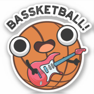 Bassketball Funny Basketball Music Pub Aufkleber