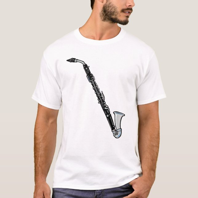 Bassklarinette-Grafik, gerade der Clarinet T-Shirt (Vorderseite)