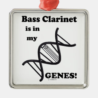 Bassklarinette in meinen Genen Silbernes Ornament