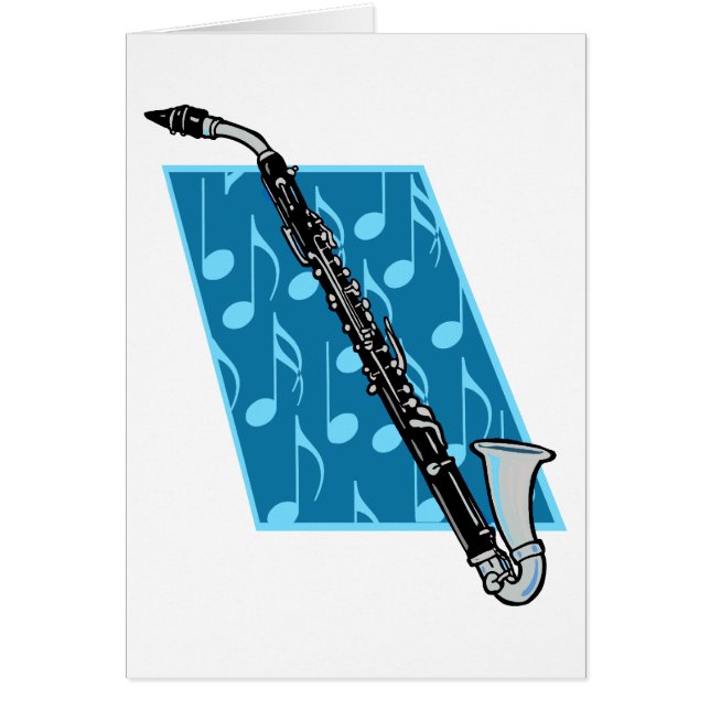 Bassklarinette mit blauem Hintergrund und (Vorne)